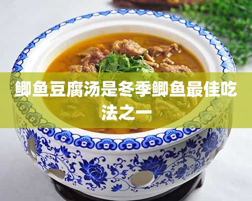 鲫鱼豆腐汤是冬季鲫鱼最佳吃法之一